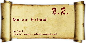 Nusser Roland névjegykártya